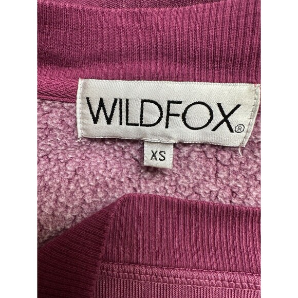 Wildfox Women's XS Venice Beach Pullover Cropped Sweatshirt Oversized Plum - Picture 6 of 11